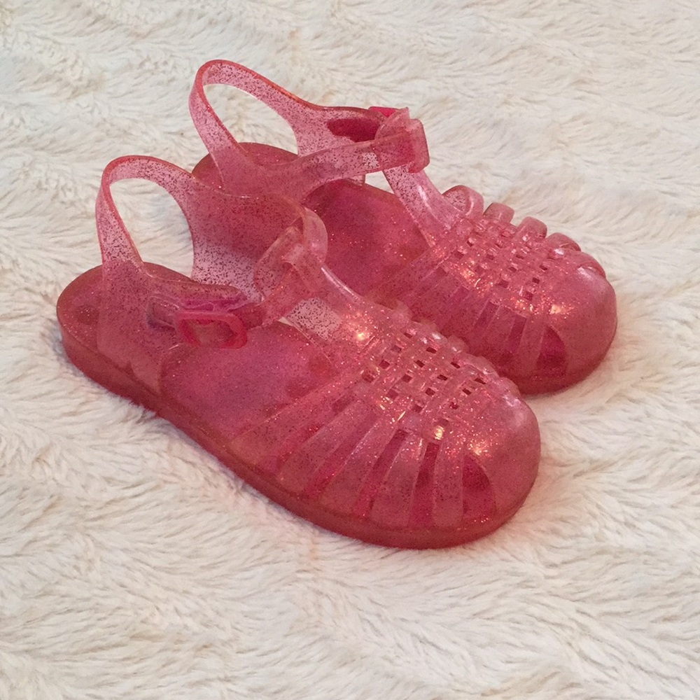 Pink Sparkle Jelly Shoes Girls Size 11/12. GUC!